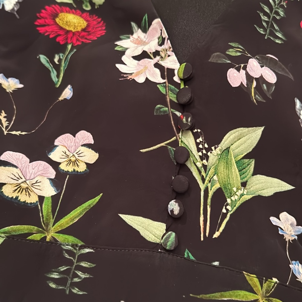 NWT Joie Tamarice Black Floral Hi-Lo Mini Dress - Picture 11 of 12